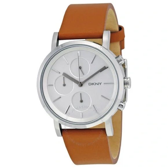 DKNY Soho Chronograph Light Brown Leather Strap Ladies Watch NY2336 (NIB) W) DKNY SOHO CHRONOGRAPH WATCH LIGHT BROWN LEATHER BAND  main image 2